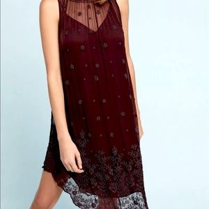 Love Sam Beaded Chiffon Swing Dress Size Medium Plum Purple Z268-13